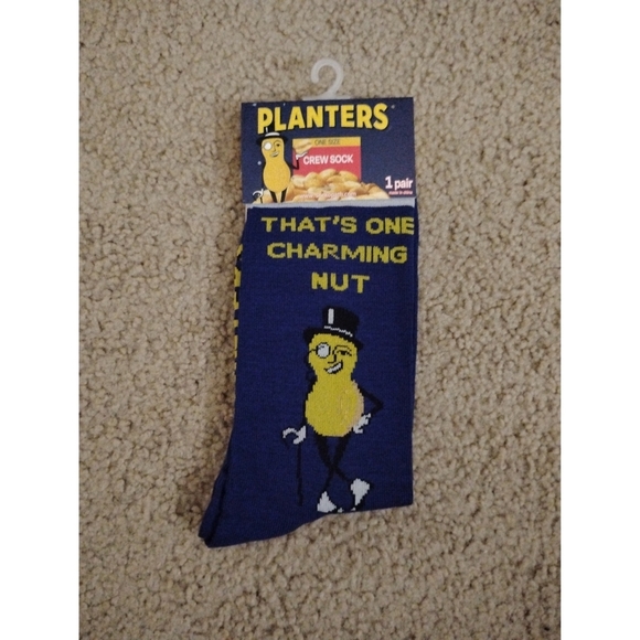 Planters Other - Mr. Peanut "That's One Charming Nut" Crew Socks